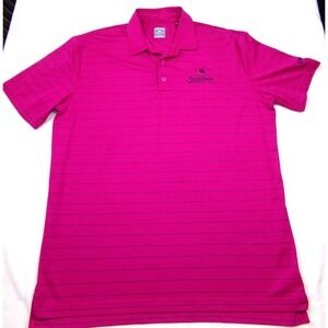 Callaway Golf Polo Shirt Mens Size L Pink Striped Southbridge Golf Club Savannah